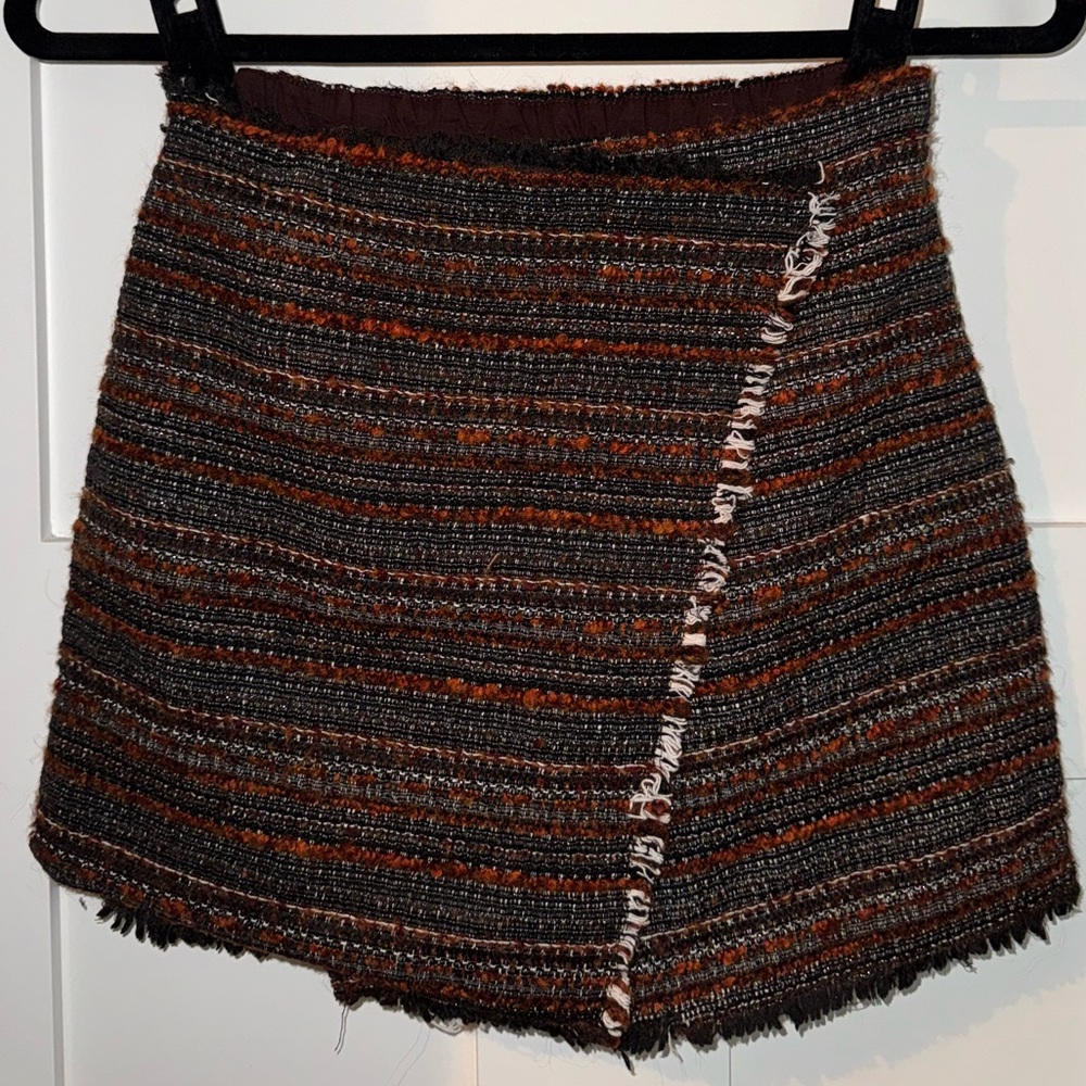 Zara Tweed Wrap Skirt